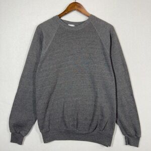 Lee Sweatshirt Mens XL Gray Raglan Crewneck Pullover Made USA